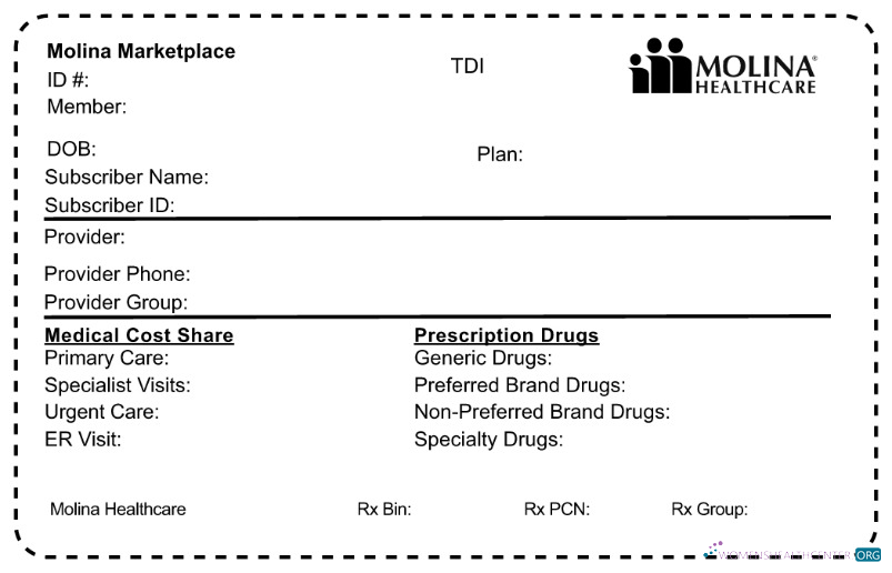 Download USA Molina HealthCare health insurance card Photoshop template